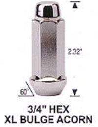 USA XL Bulge Acorn wheel nuts 5800XLSP