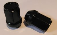 Black 19mm Hex Bulge Acorn Alloy Wheel nut 12mm 1.5 thread