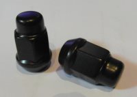 Black 3-4 inch Hex Bulge Acorn Alloy Wheel Nut