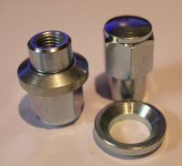 Wolfrace type sleeve wheel nut small bore tapered seating