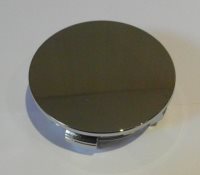Flat style chrome wheel centre cap, snap in.