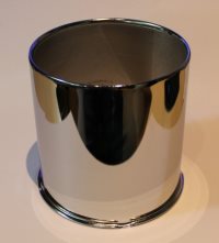 Push Thru Metal Hub cap 1353 open in chrome steel