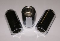 Star design slim tuner wheel nut,tapered in bright zinc finish