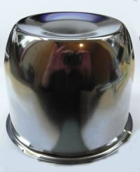 Push Thru Metal Hub Cap 1352S in Chrome Steel 108mm bore
